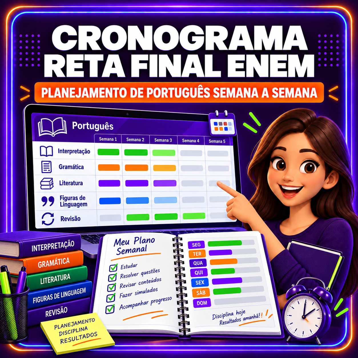 Bônus 3 - Cronograma Reta Final Português e Linguagens ENEM
